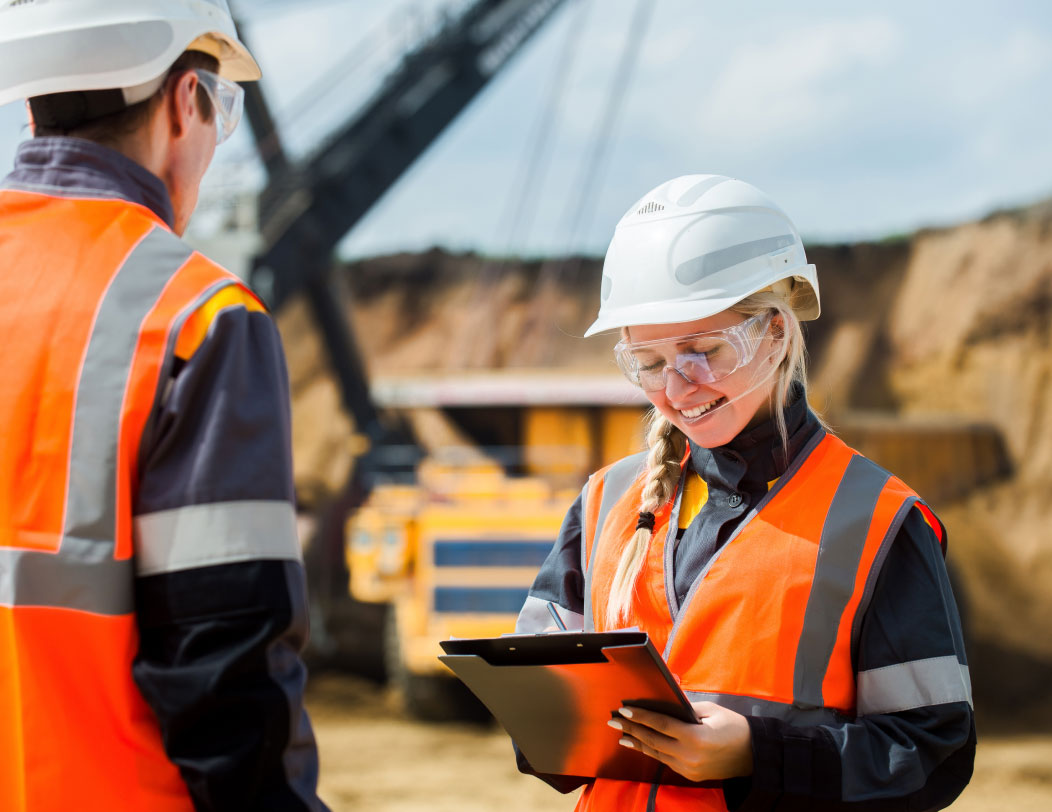 female mine worker